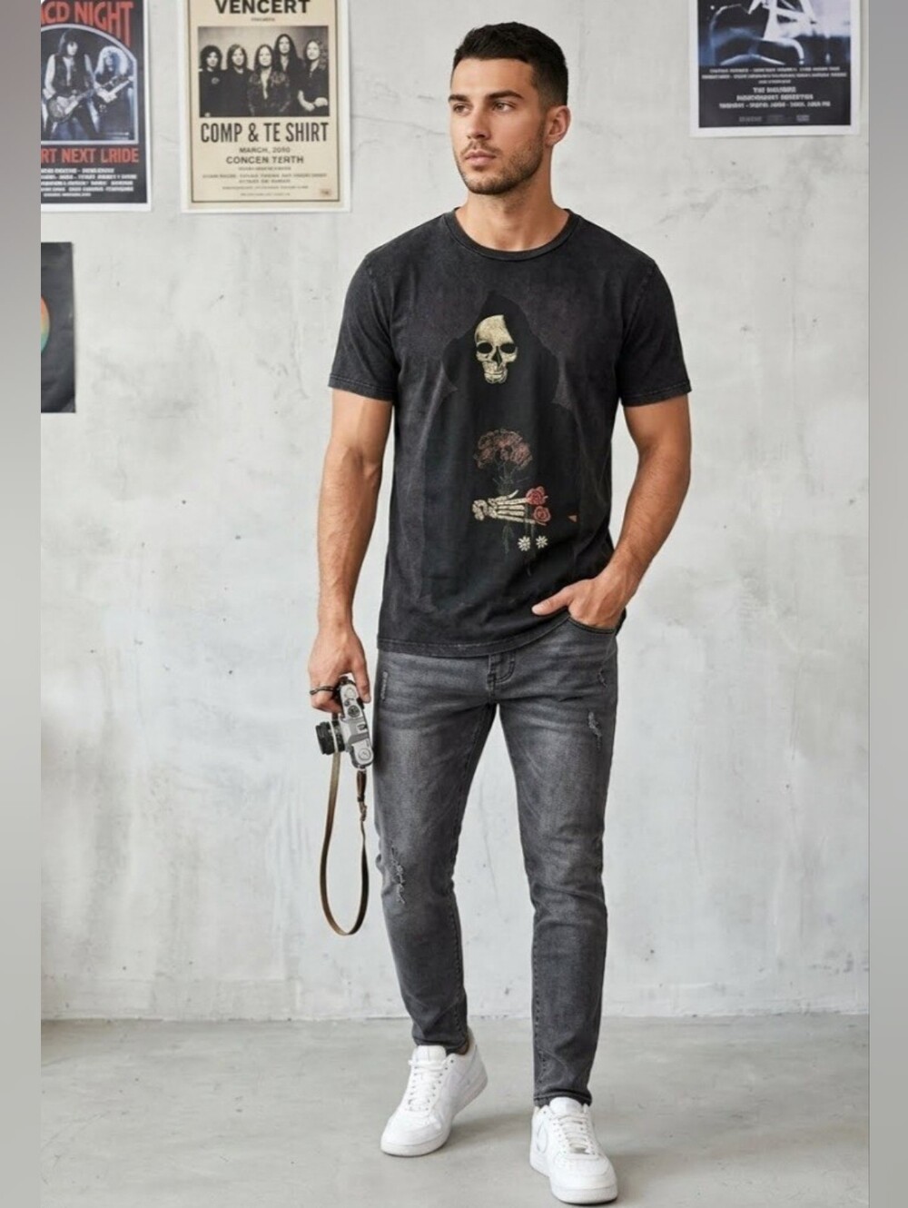 Rare Kayne West 2013 Yeezus Tour Grim Reaper Graphic Tshirt